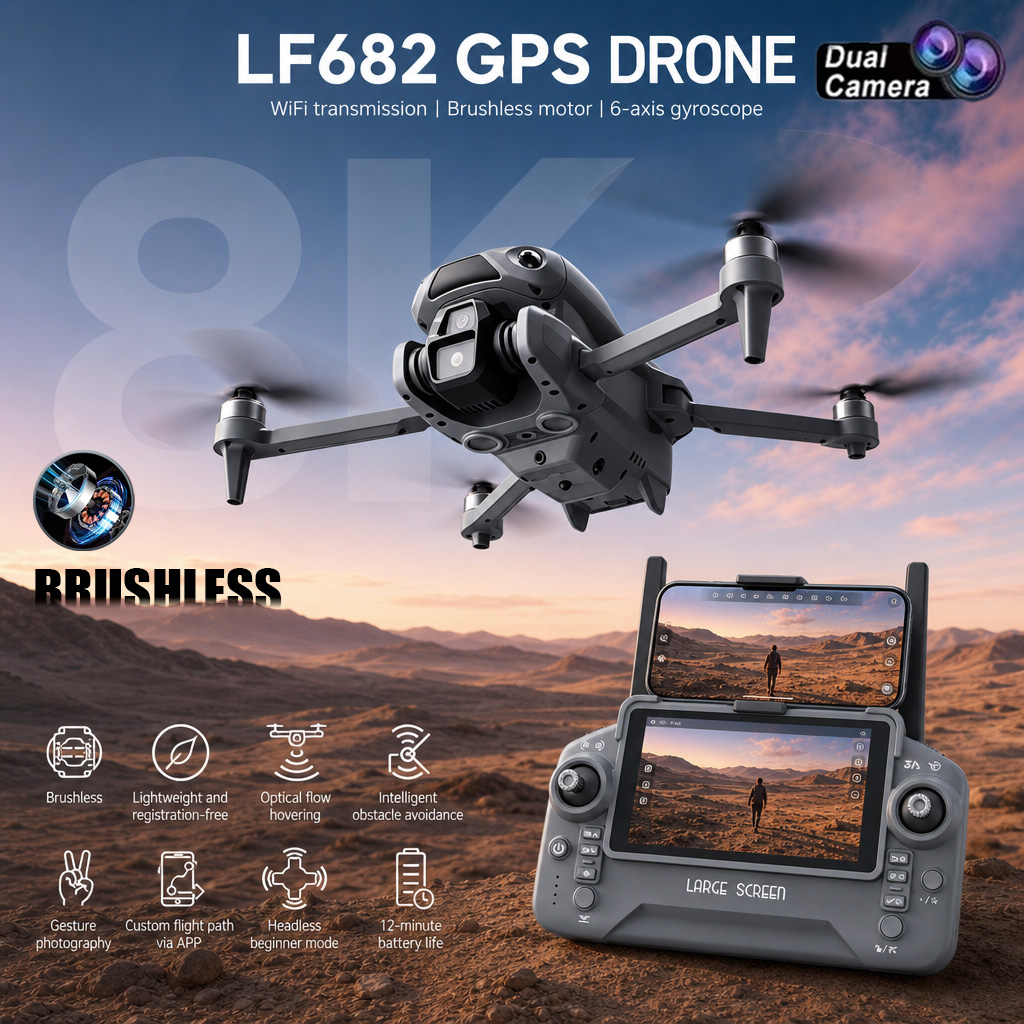 Yeni LF682 Drone 8K Çift Kamer - Drone Mapping incelemesi ve fiyatı